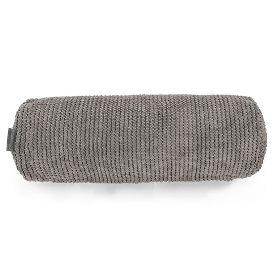 Cojín Cilíndrico 20 x 55cm - Pompón Carbón Gris 02