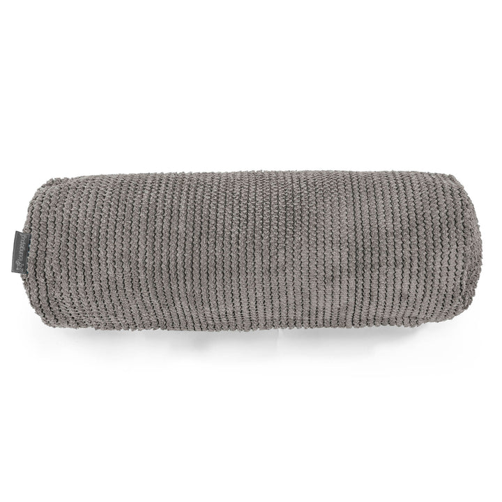 Cojín Cilíndrico 20 x 55cm - Pompón Carbón Gris 02