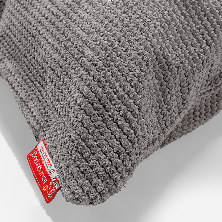 Cojín Cilíndrico 20 x 55cm - Pompón Carbón Gris 03
