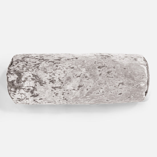 Cojín Cilíndrico 20 x 55cm - Terciopelo Retro Plata 02