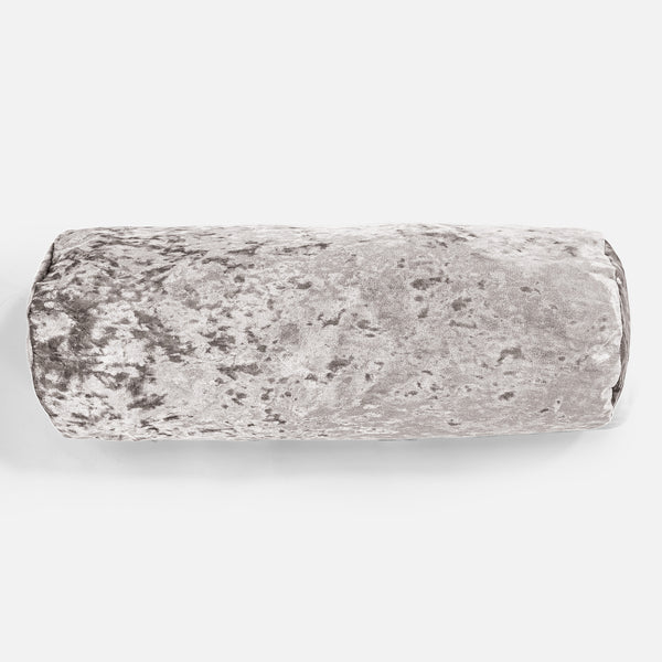 Cojín Cilíndrico 20 x 55cm - Terciopelo Retro Plata 01