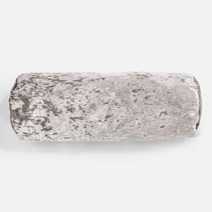 Cojín Cilíndrico 20 x 55cm - Terciopelo Retro Plata 02