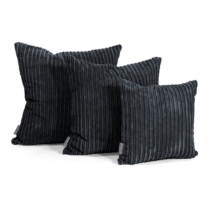 Cojín Extra Grande 70 x 70cm - Pana Clásica Negro 02
