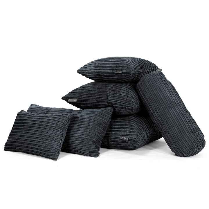 Cojín Extra Grande 70 x 70cm - Pana Clásica Negro 04