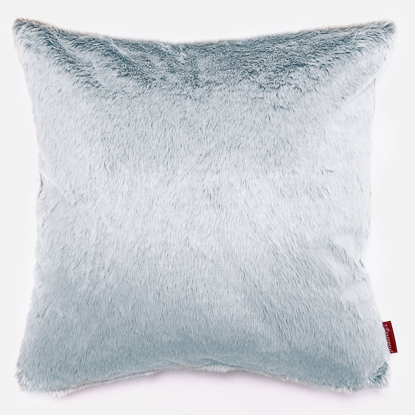 Cojín Extra Grande 70 x 70cm - Piel de Conejo Sintética Azul Empolvado 01