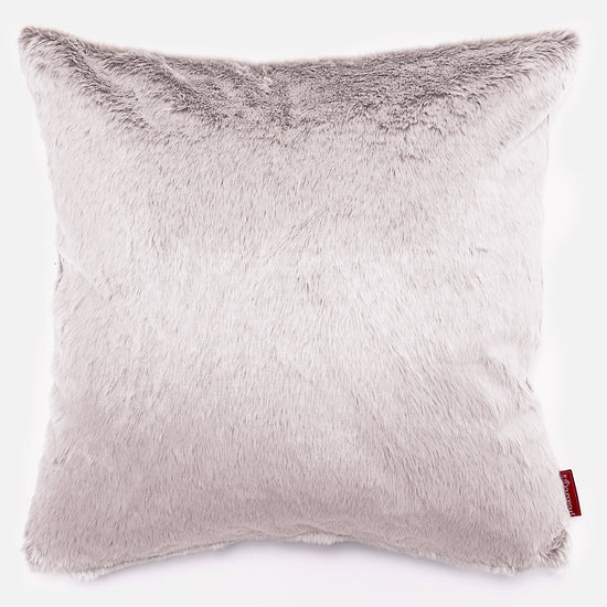 Cojín Extra Grande 70 x 70cm - Piel de Conejo Sintética Rosa Empolvado 01