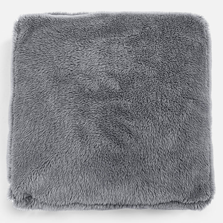 Cojín de Piso Grande - Piel de Osito Sintética Gris oscuro 02