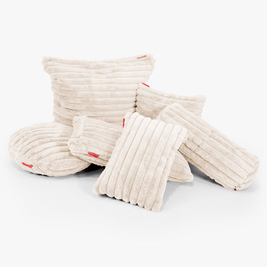 Fundas de Cojín Rectangular 35 x 50cm - Pana de Felpa Ultra Crema 02