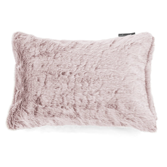 Cojín Rectangular 35 x 50cm - Piel de Conejo Sintética Rosa Empolvado 01