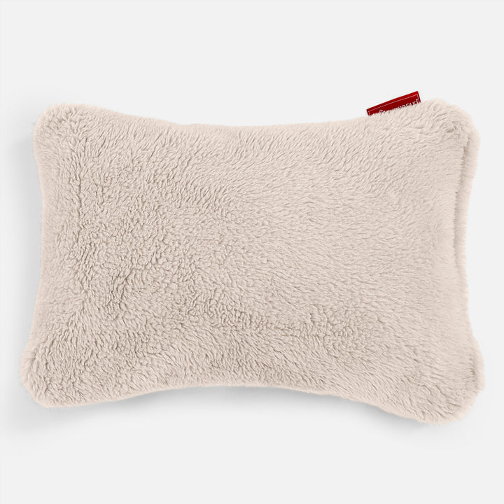 Cojín Rectangular 35 x 50cm - Piel de Osito Sintética Crema 01