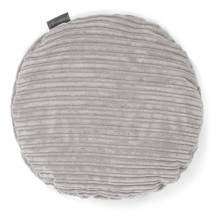 Fundas de Cojín Redondo 50cm - Pana Clásica Aluminio Plata 01