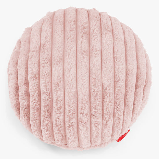 Fundas de Cojín Redondo 50cm - Pana de Felpa Ultra Rosa Empolvado 01