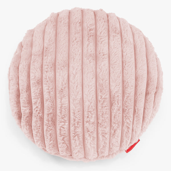 Fundas de Cojín Redondo 50cm - Pana de Felpa Ultra Rosa Empolvado 01