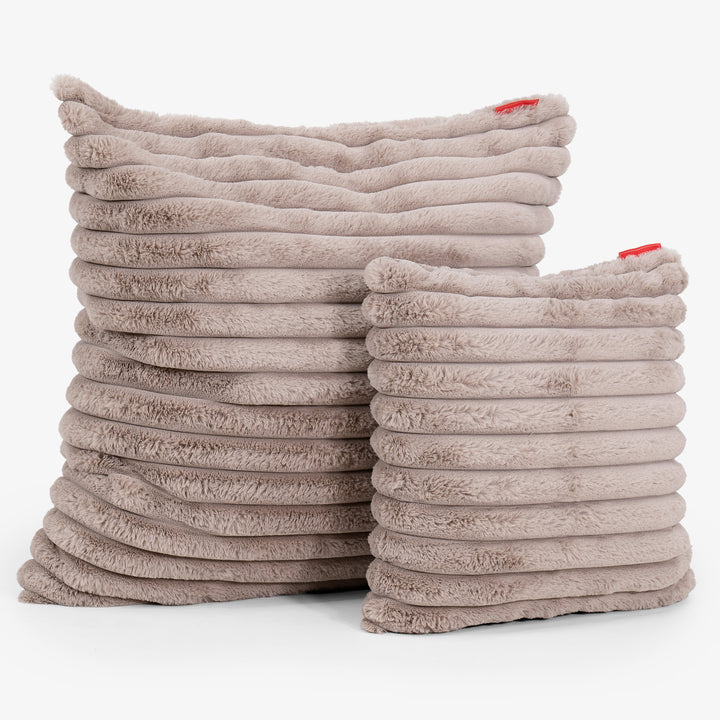 Fundas de Cojín 47 x 47cm - Pana de Felpa Ultra Visón 02