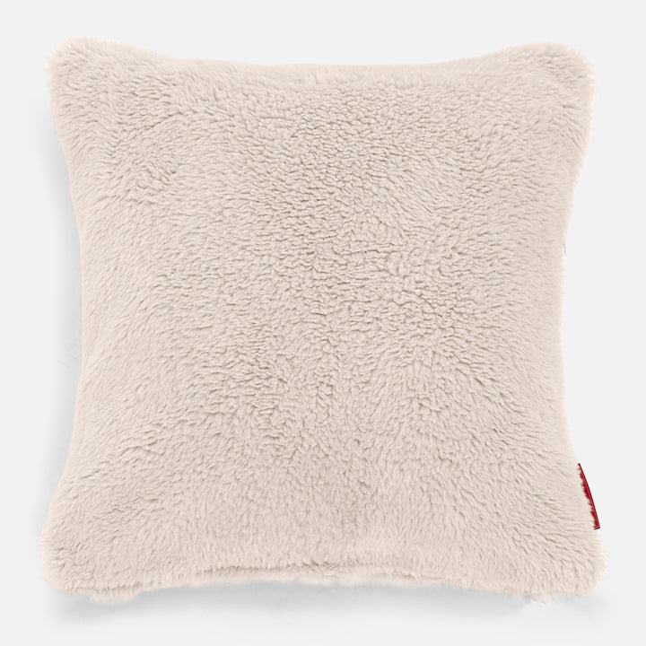 Cojín 47 x 47cm - Piel de Osito Sintética Crema 01