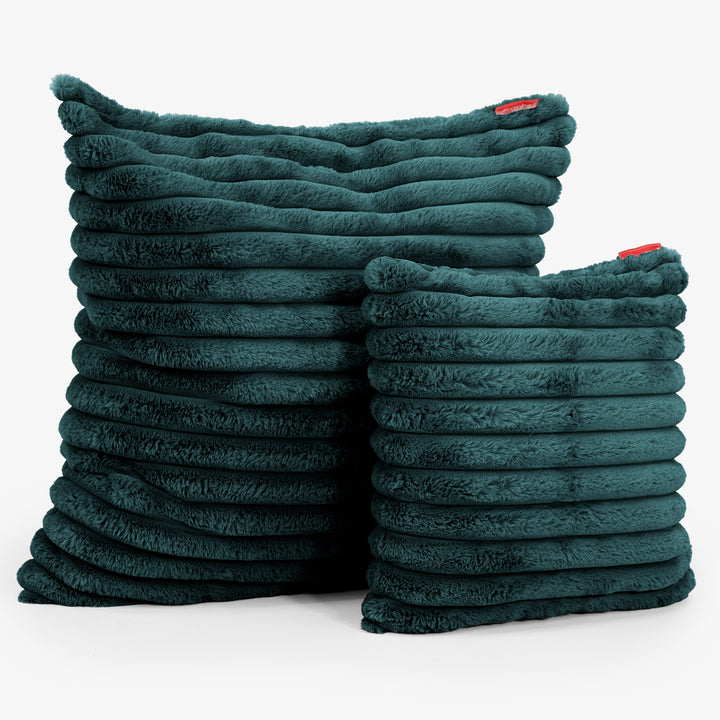 Fundas de Cojín Extra Grande 70 x 70cm - Pana de Felpa Ultra Turquesa 02