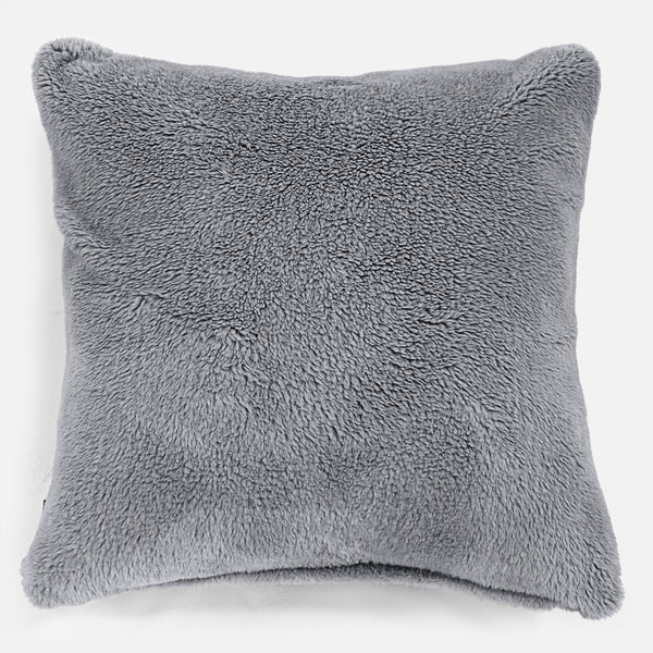 Cojín Gigante 70 x 70cm - Piel de Osito Sintética Gris oscuro 01