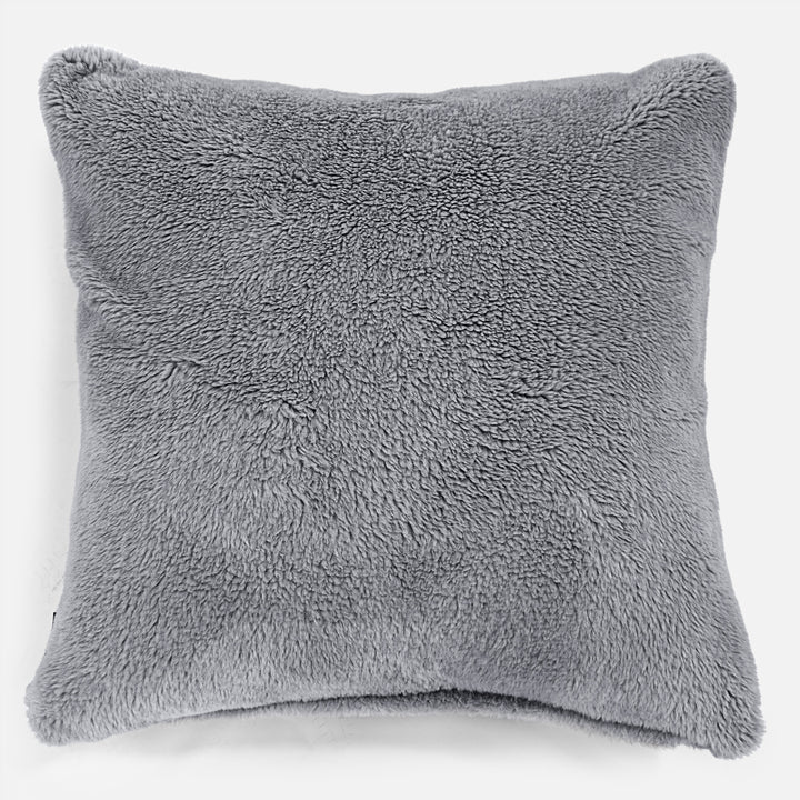 Cojín Gigante 70 x 70cm - Piel de Osito Sintética Gris oscuro 01