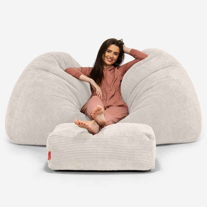 Enorme Sofá / Puff Gigante - Pompón Crema 03