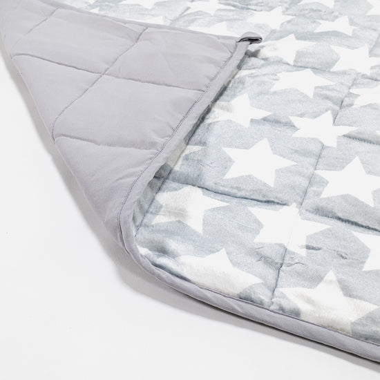 Manta de Peso para Niños - Manta de Franela Estrellas Gris 02