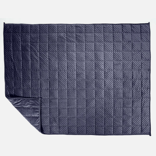 Manta de Peso para Adultos - Tela Minky con Puntos Azul oscuro 01