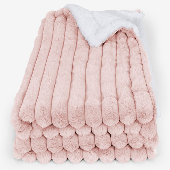 Manta de Sherpa - Pana de Felpa Ultra Rosa Empolvado 01