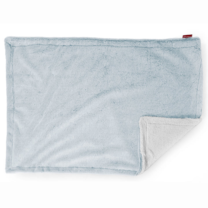 Manta de Sherpa - Piel de Conejo Sintética Azul Empolvado 03
