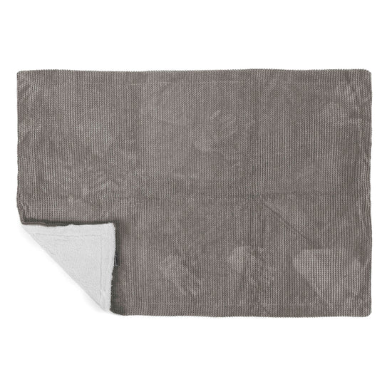 Manta de Sherpa - Pompón Carbón Gris 03