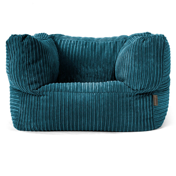 Albert Puff Sillón - Pana Clásica Turquesa 01