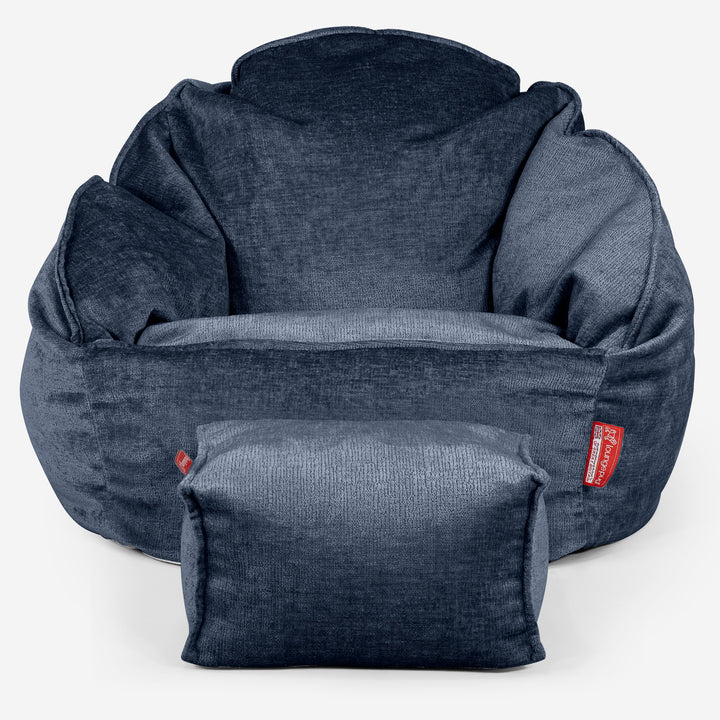 Puf Bubble - Chenille Azul marino 02