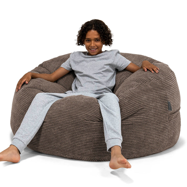Puf Ultra Cómodo para Niños de 6 a 14 años - Pompón Chocolate 01