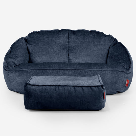 Puf Grande Bubble - Chenille Azul marino 02