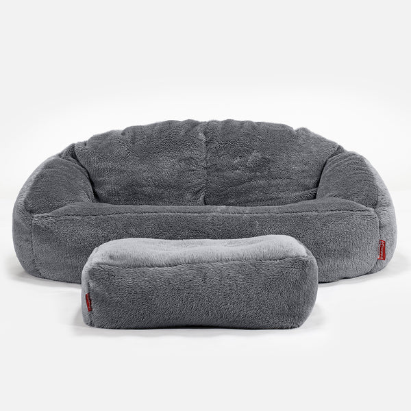 Puf Grande Bubble - Piel de Osito Sintética Gris oscuro 01