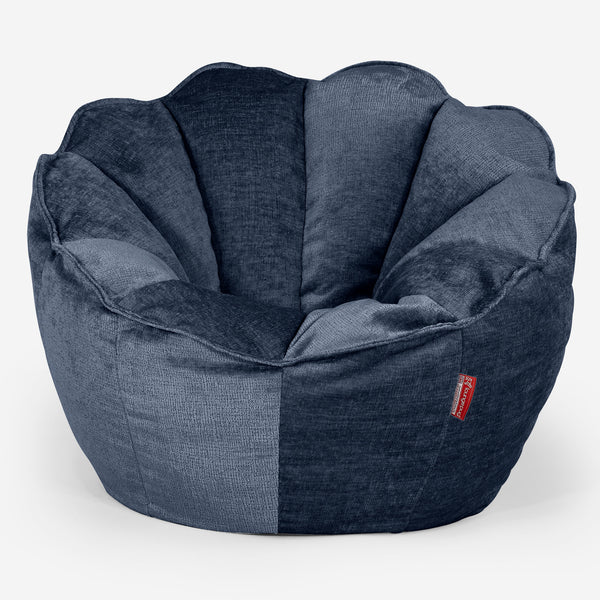 Puf Saco Natalia - Chenille Azul marino 01