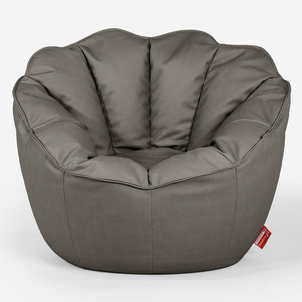 Puf Saco Natalia - Cuero Vegano Gris 01