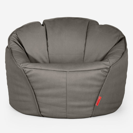 Puf Silla de Juego Clasica Máxima - Cuero Vegano Gris 02