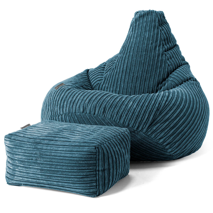 Puf Silla de Juego para Niños de 6 a 14 años - Pana Clásica Azul marino 02