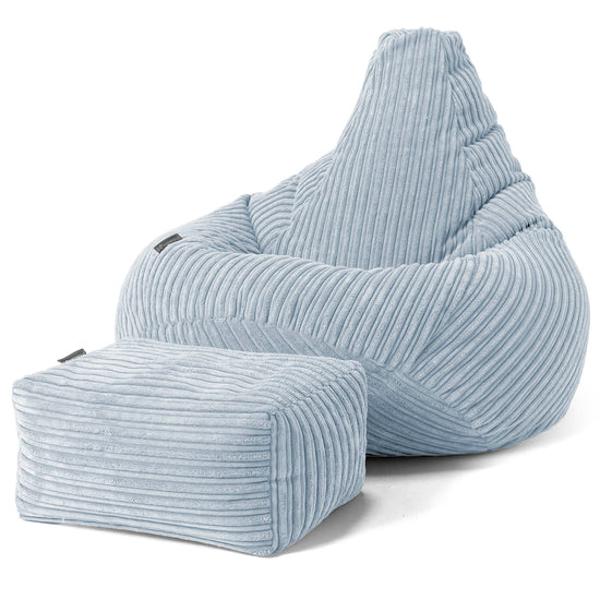 Puf Silla de Juego para Niños de 6 a 14 años - Pana Clásica Bebé Azul 02
