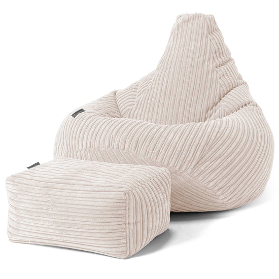 Puf Silla de Juego para Niños de 6 a 14 años - Pana Clásica Marfil 02