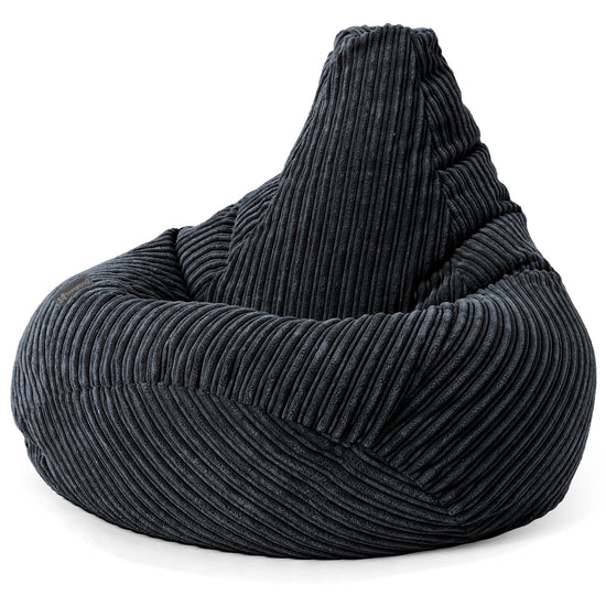 Puf Silla de Juego para Niños de 6 a 14 años - Pana Clásica Negro 03