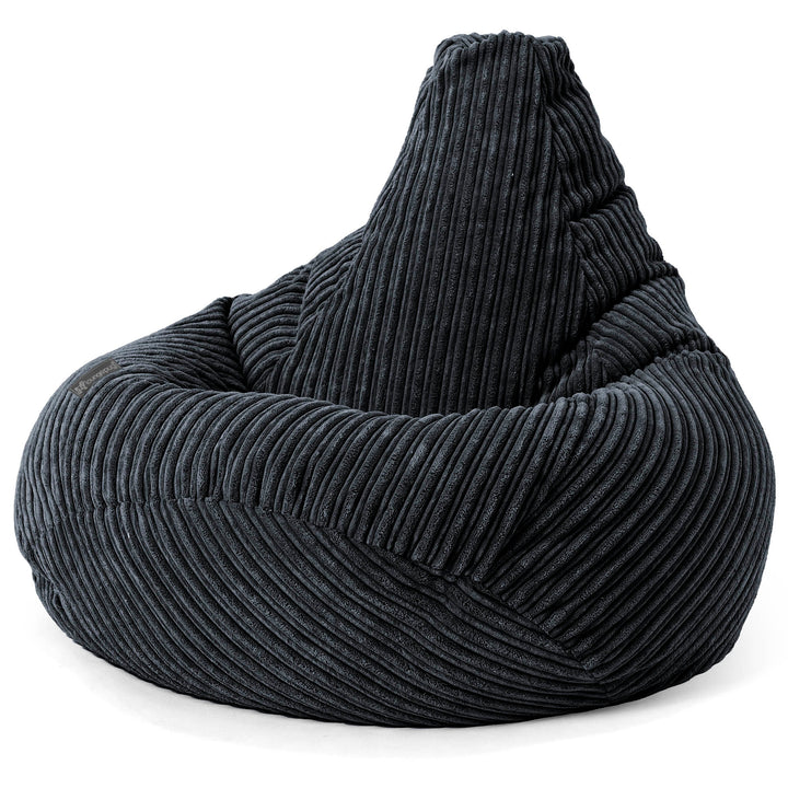 Puf Silla de Juego para Niños de 6 a 14 años - Pana Clásica Negro 03