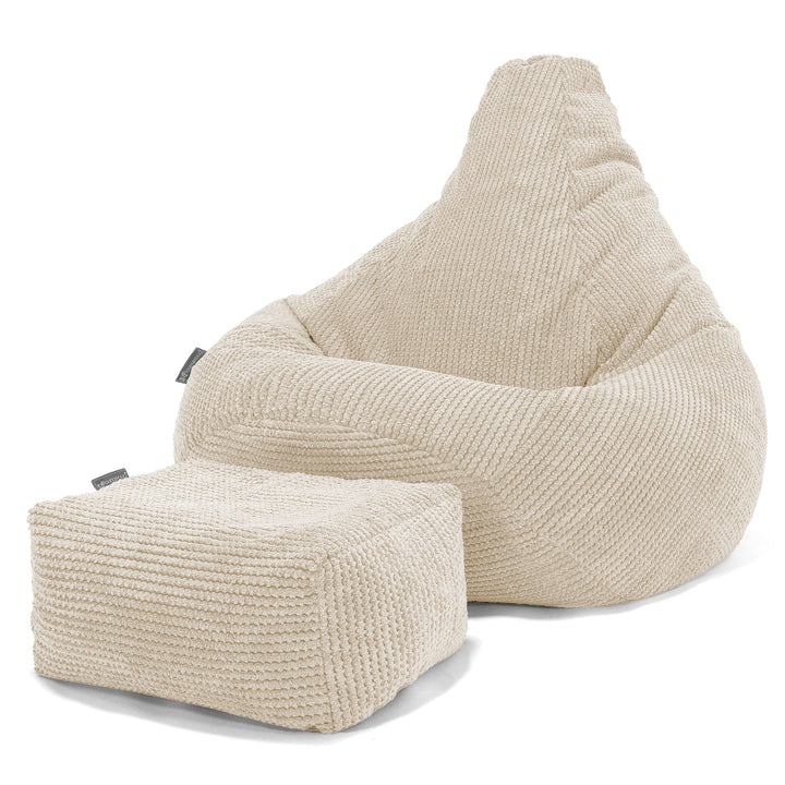 Puf Silla de Juego para Niños de 6 a 14 años - Pompón Crema 03