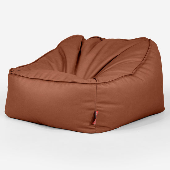 Puf Silla Encorvada - Cuero Vegano Castaño 03