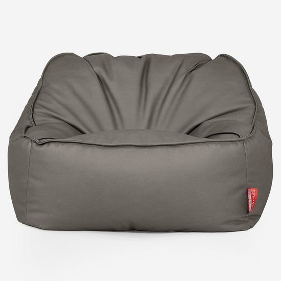 Puf Silla Encorvada - Cuero Vegano Gris 01