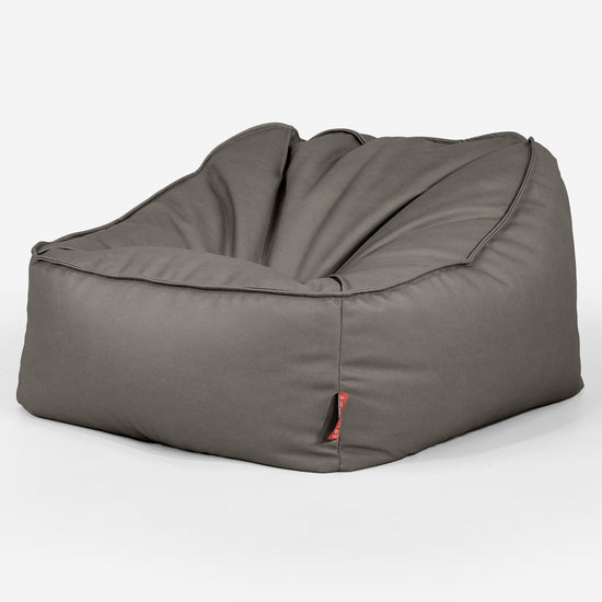 Puf Silla Encorvada - Cuero Vegano Gris 03