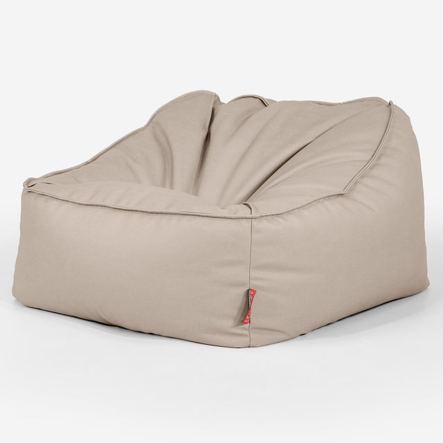 Puf Silla Encorvada - Cuero Vegano Marfil 03