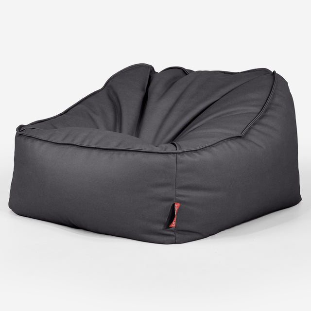 Puf Silla Encorvada - Cuero Vegano Negro 03