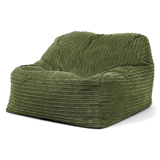 Puf Silla Encorvada - Pana Clásica Bosque Verde 03