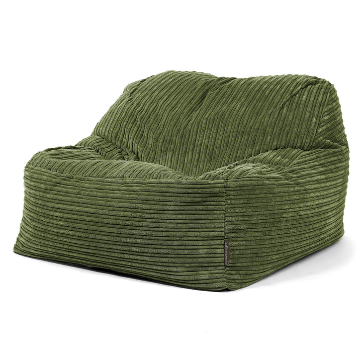 Puf Silla Encorvada - Pana Clásica Bosque Verde 03