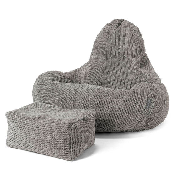 Puf Ultra Lux - Pompón Carbón Gris 02